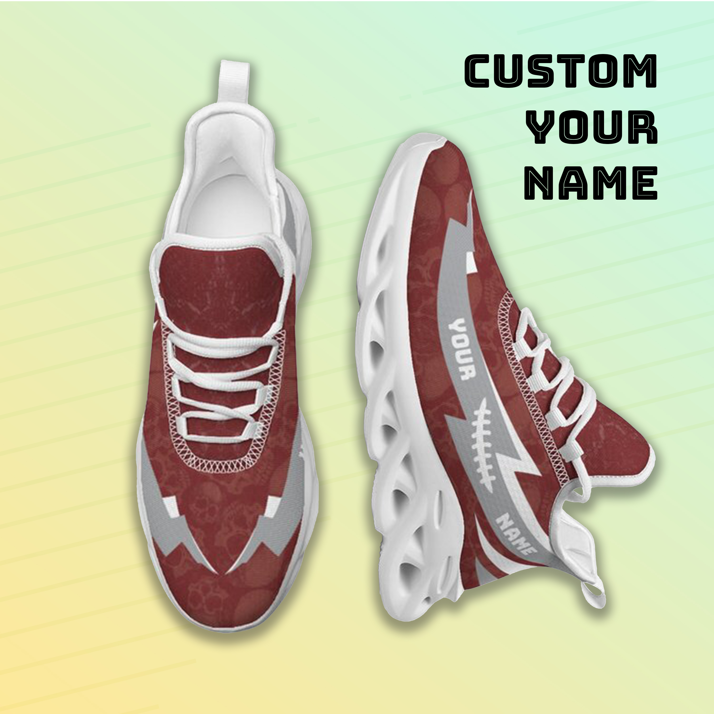 Personalized Texas A&M Aggies Custom Max Sowl Shoes, Personalized Skull Sport Footwear, Custom Color-Blocked Running Shoes
