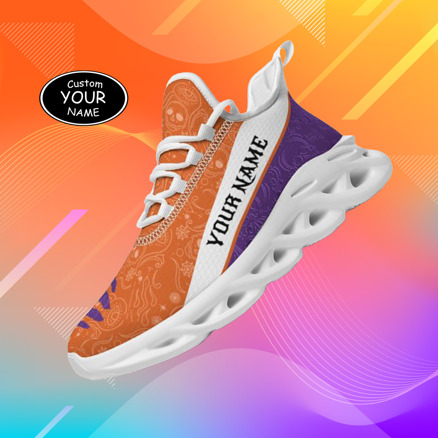 Personalized Clemson Tigers Custom Max Sowl Shoes, Patriotic Running Sneakers, Custom Comfortable Walking Shoes