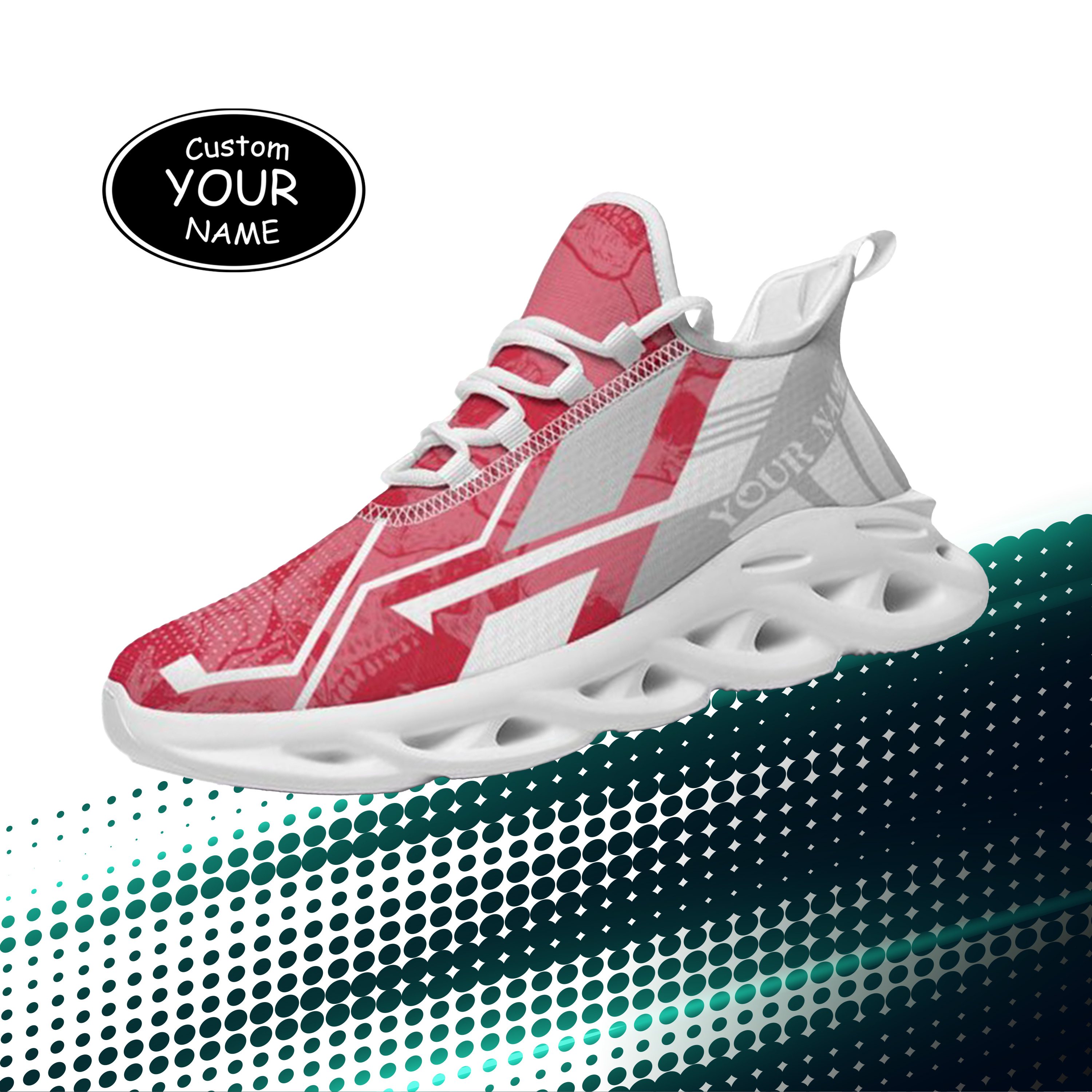 Max Sowl-25-yy-Tuscaloosa-2-5, Personalized Alabama Crimson Tide Custom Max Sowl Shoes, Personalized Skull Sport Footwear, Custom Color-Blocked Running Shoes