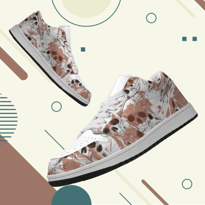 Jordan 1 Retro Low Sneakers, Personalized Gothic Shoes, Skull Design, Unisex Non Slip Walking Sneakers, Lightweight Breathable Running Shoes, Casual Sports Shoes, Unique Holidays Gifts