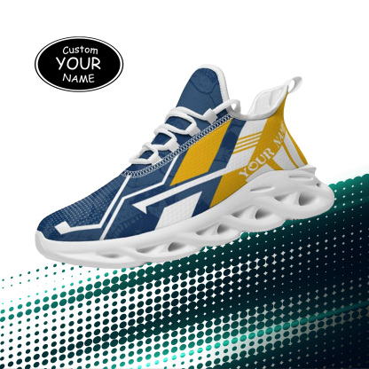 Personalized West Virginia Mountaineers Custom Max Sowl Shoes, Personalized Skull Sport Footwear, Custom Color-Blocked Running Shoes