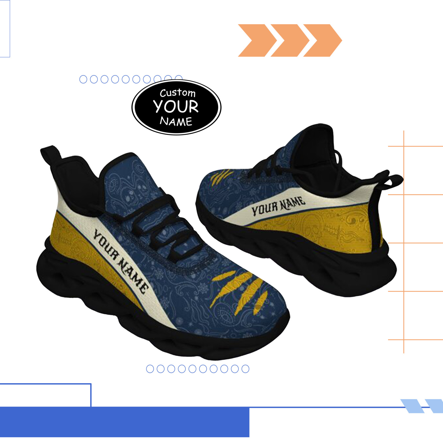 Max Sowl-25-yy-South Bend-5-2, Personalized Notre Dame Fighting Irish Custom Max Sowl Shoes, Patriotic Running Sneakers, Custom Comfortable Walking Shoes