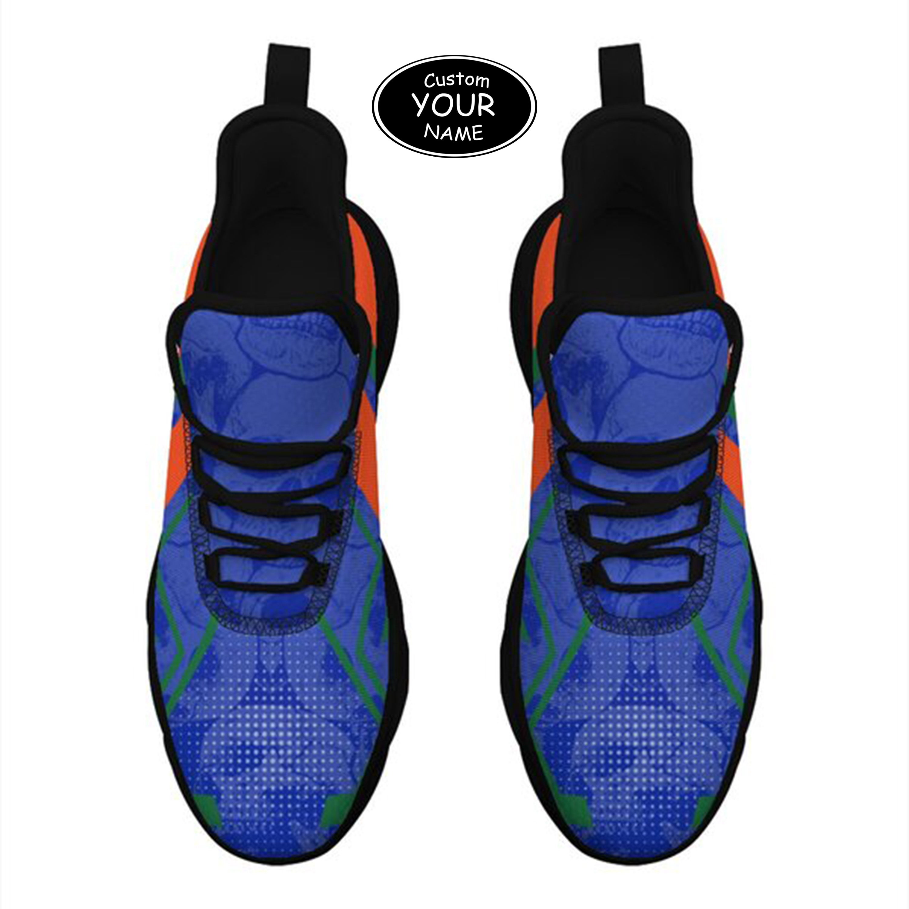 Max Sowl-25-yy-Gainesville-7-5, Personalized Florida Gators Custom Max Sowl Shoes, Personalized Skull Sport Footwear, Custom Color-Blocked Running Shoes