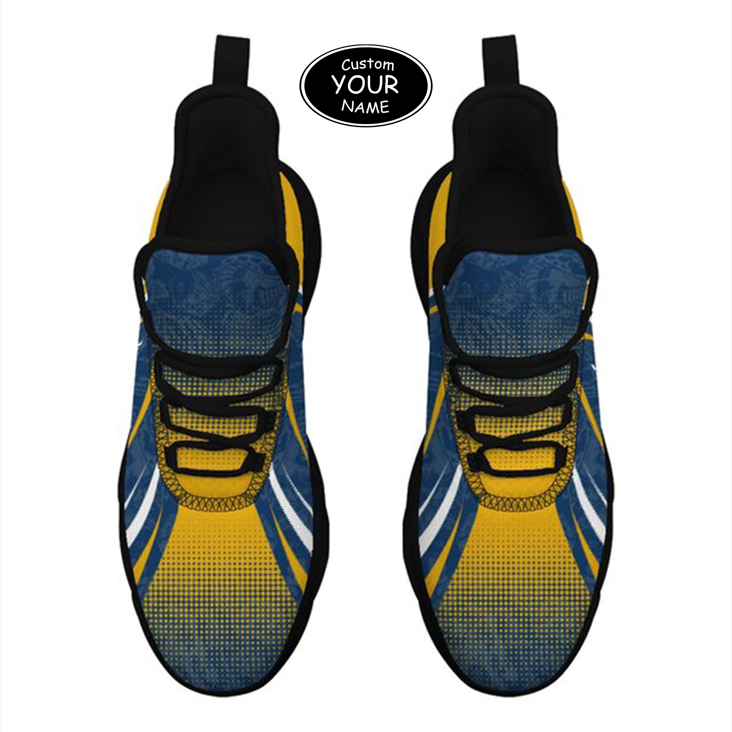 Max Sowl-25-yy-Morgantown-20-6, Personalized West Virginia Mountaineers Custom Max Sowl Shoes, Personalized Skull Sport Footwear, Custom Color-Blocked Running Shoes