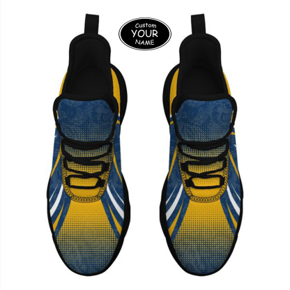 Max Sowl-25-yy-Morgantown-20-6, Personalized West Virginia Mountaineers Custom Max Sowl Shoes, Personalized Skull Sport Footwear, Custom Color-Blocked Running Shoes