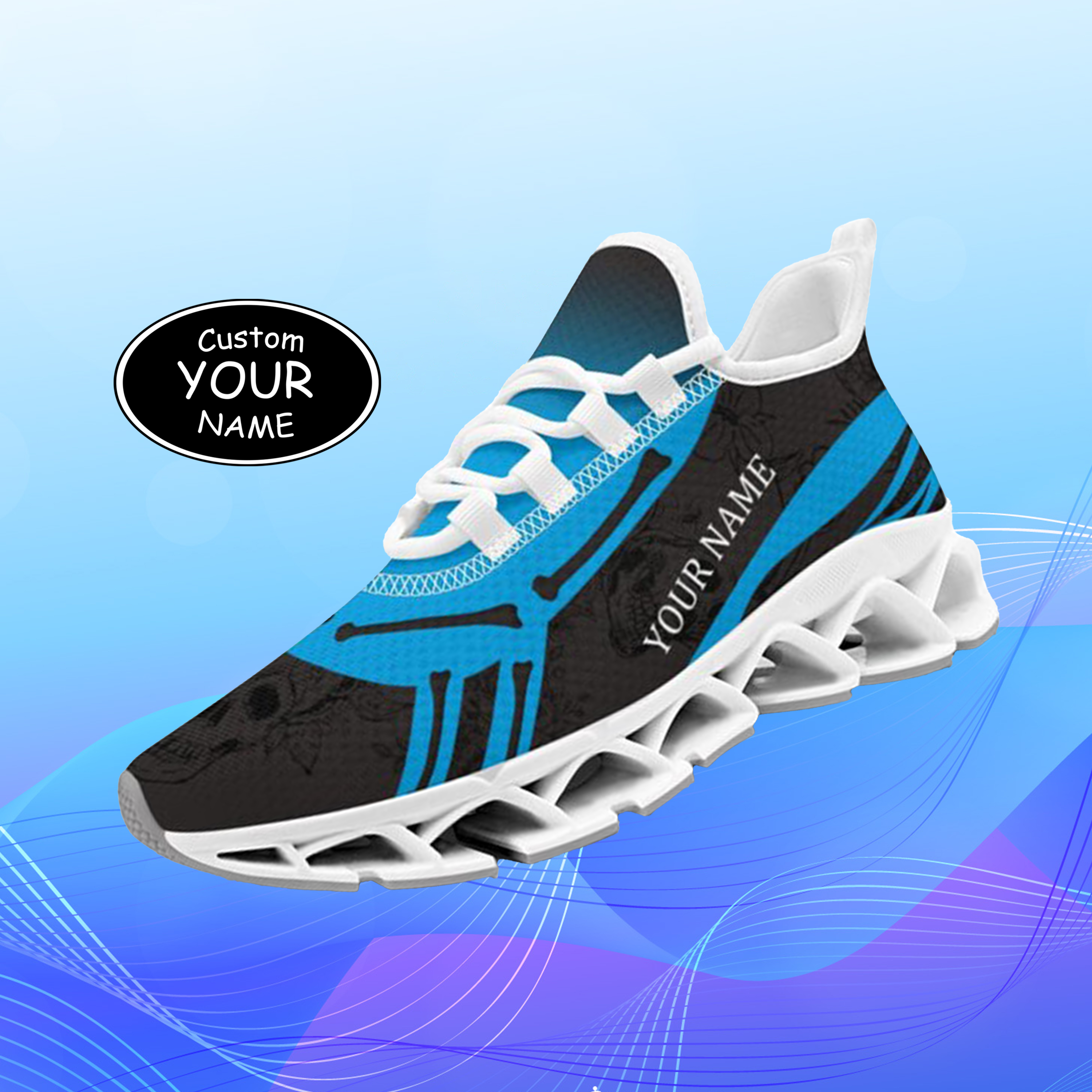 FN003-25-cy-Carolina-5-1，Personalized  Carolina Sneakers, Custom Breathable Walking Shoes, Patriotic Running Shoes