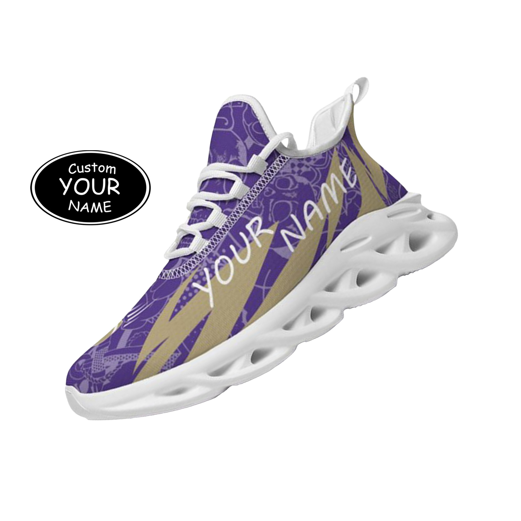 Max Sowl-25-yy-Seattle-13-4, Personalized Washington Huskies Custom Max Sowl Shoes, Personalized Sport Footwear, Custom Color-Blocked Running Shoes