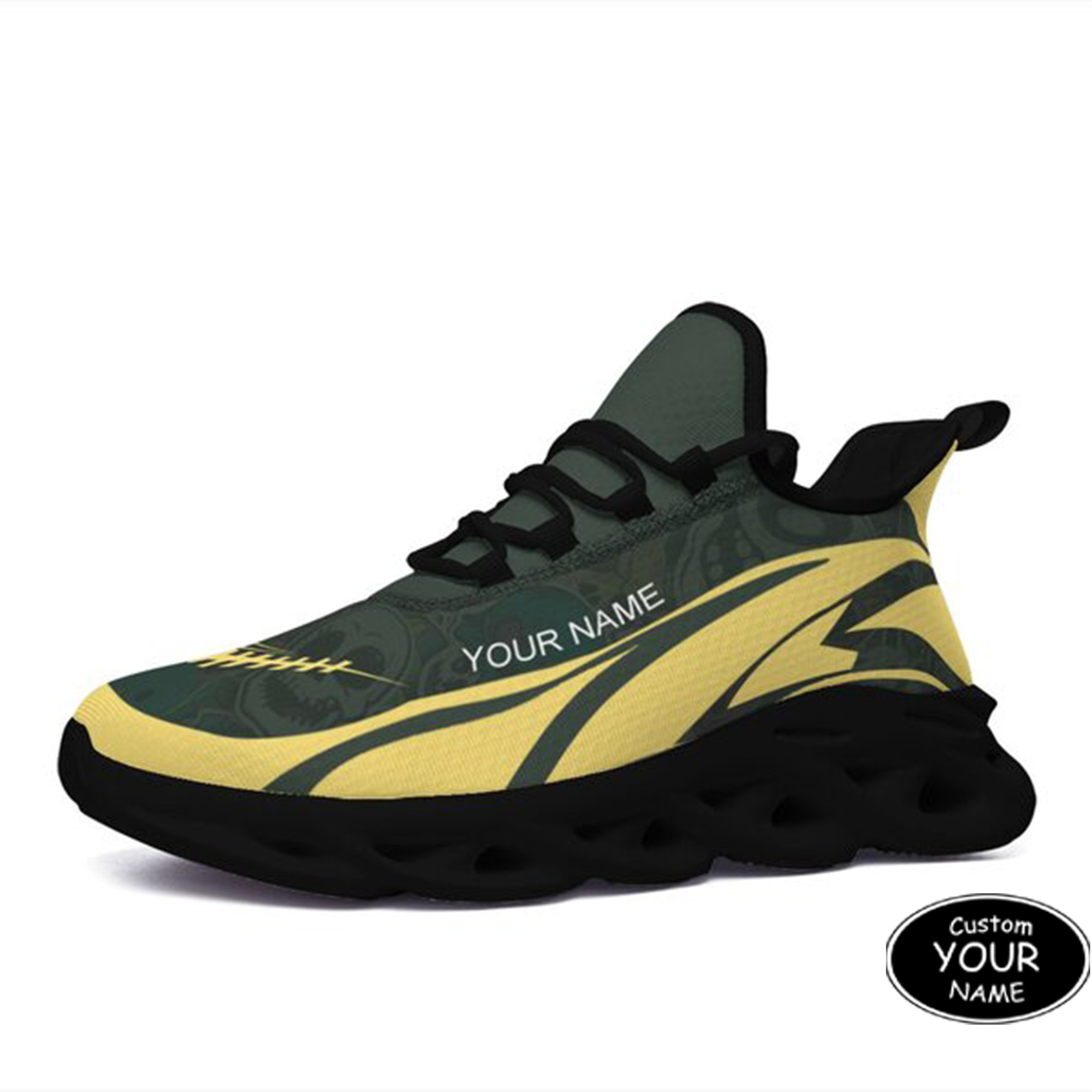 Personalized  Green Bay Sneakers, Custom Breathable Walking Shoes, Patriotic Running Shoes,Max Sowl-25-yy-Green Bay-13-1