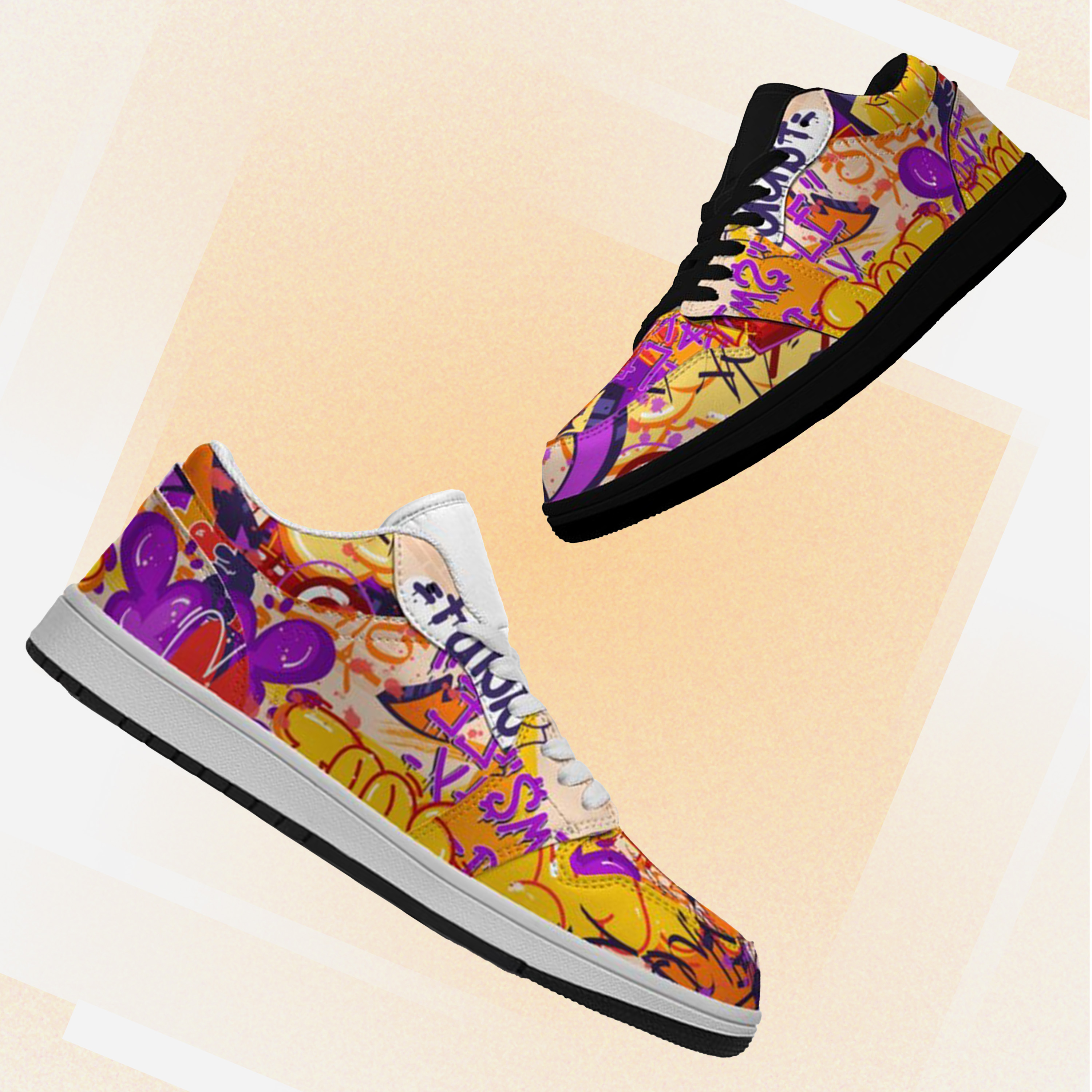 Jordan 1-25-yy-Quiet Luxe-5, Jordan 1 Low Sneakers, Personalized Light Luxury Vintage Sneakers, Breathable Running Shoes, Graffiti Luxury-inspired Design, Anti-Slip Athletic Shoes, Comfort  Walking  Sneakers