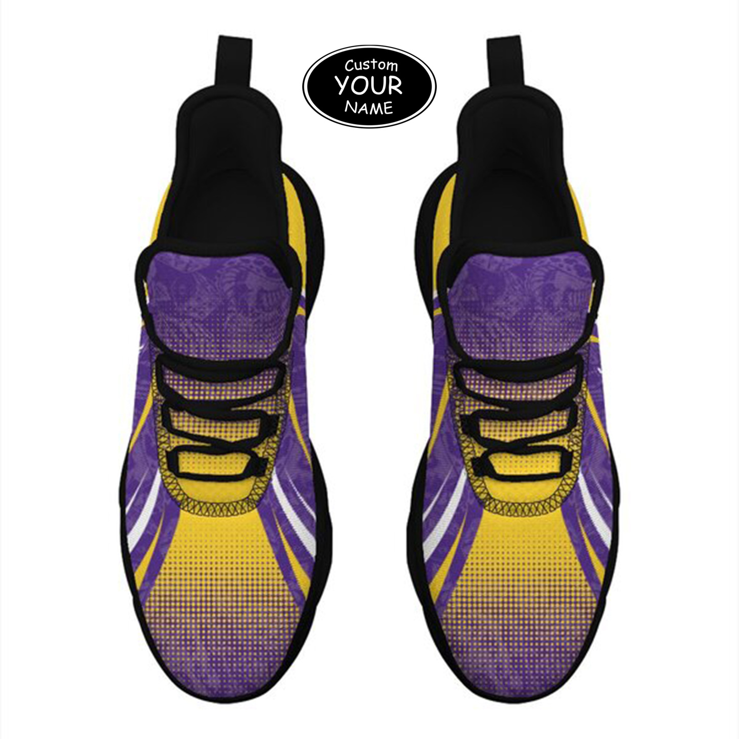Max Sowl-25-yy-Baton Rouge-6-6, Personalized LSU Tigers Custom Max Sowl Shoes, Personalized Skull Sport Footwear, Custom Color-Blocked Running Shoes