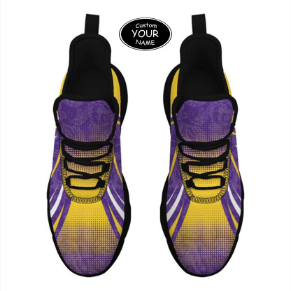 Max Sowl-25-yy-Baton Rouge-6-6, Personalized LSU Tigers Custom Max Sowl Shoes, Personalized Skull Sport Footwear, Custom Color-Blocked Running Shoes