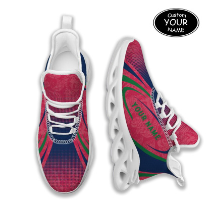 Max Sowl-25-yy-Fresno-18-6, Personalized Fresno State Bulldogs Custom Max Sowl Shoes, Personalized Skull Sport Footwear, Custom Color-Blocked Running Shoes