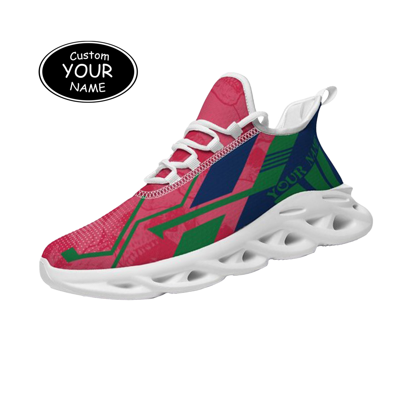 Max Sowl-25-yy-Fresno-18-5, Personalized Fresno State Bulldogs Custom Max Sowl Shoes, Personalized Skull Sport Footwear, Custom Color-Blocked Running Shoes