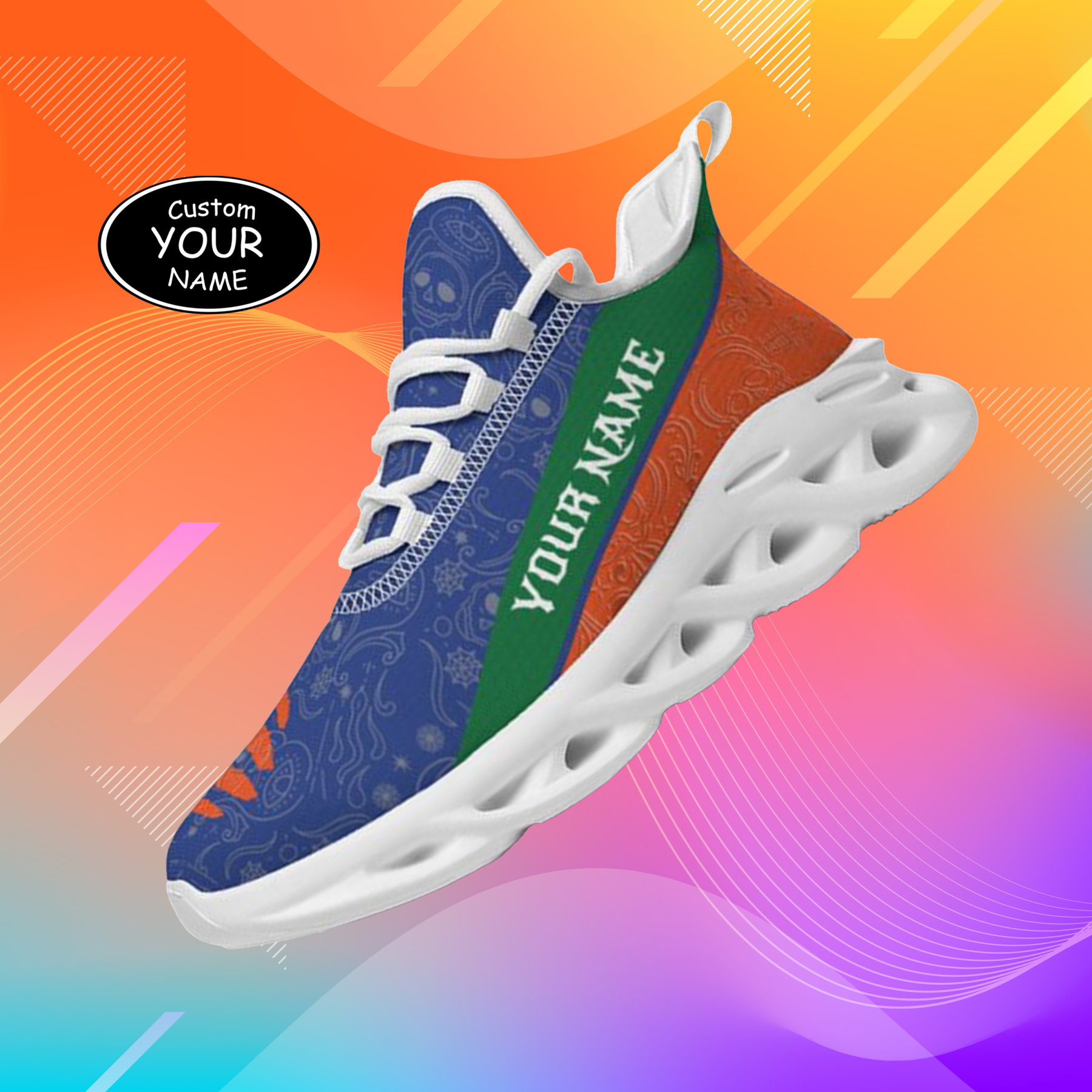 Personalized Florida Gators Custom Max Sowl Shoes, Patriotic Running Sneakers, Custom Comfortable Walking Shoes