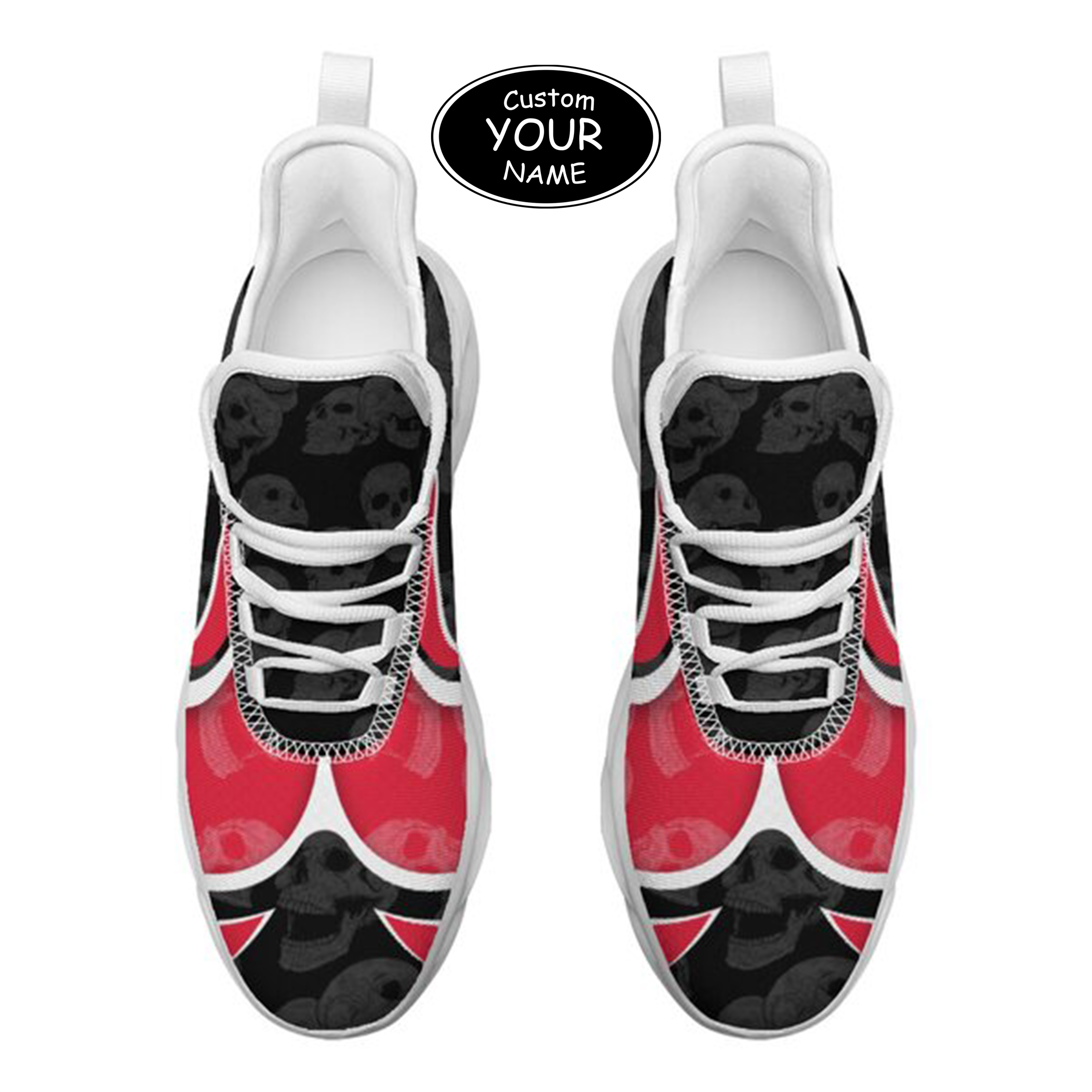 Max Sowl-25-cy-Cincinnati-24-5, Personalized Cincinnati Bearcats Custom Max Sowl Shoes, Personalized Skull Sport Footwear, Custom Color-Blocked Running Shoes