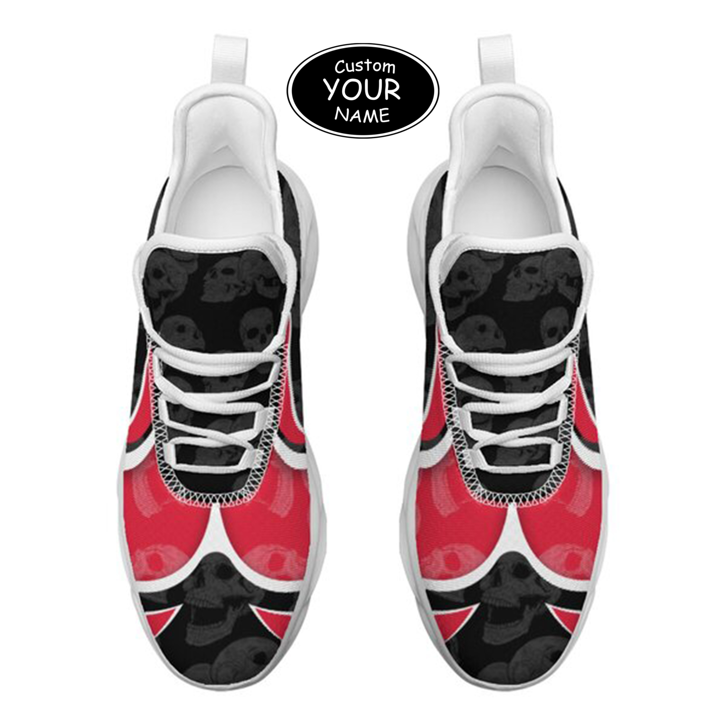 Max Sowl-25-cy-Cincinnati-24-5, Personalized Cincinnati Bearcats Custom Max Sowl Shoes, Personalized Skull Sport Footwear, Custom Color-Blocked Running Shoes