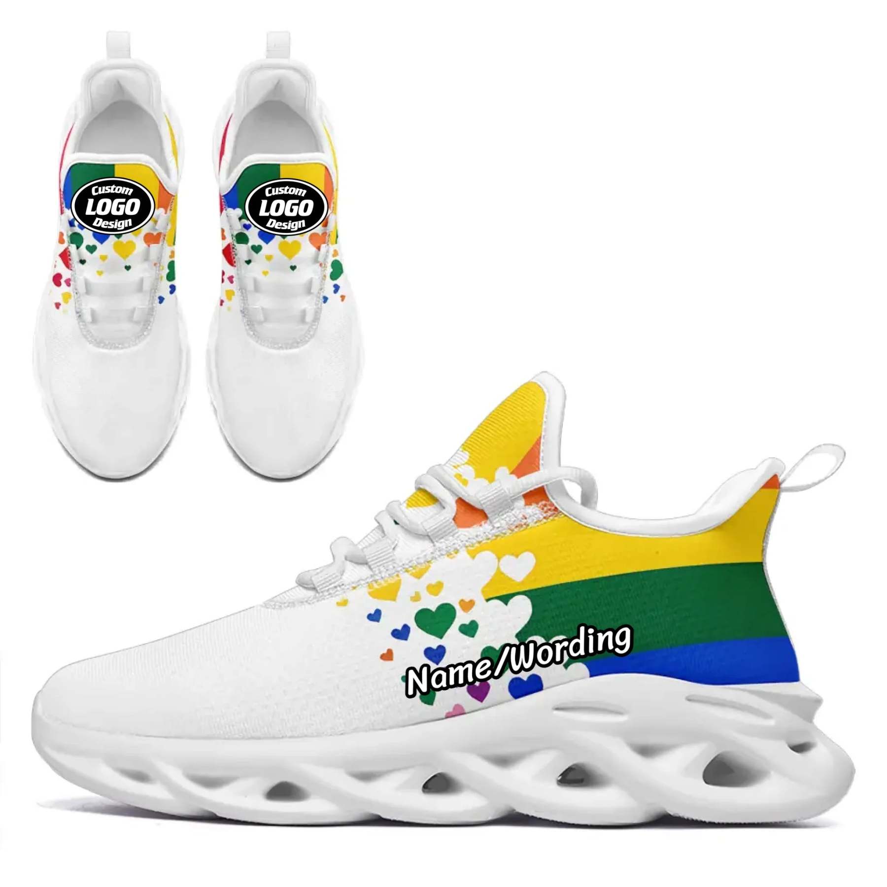 Personalized Pride Moon Sneakers, Custom LGBTQ+ Themed Shoes, Stylish & Supportive Shoes, Unisex Walking Shoes