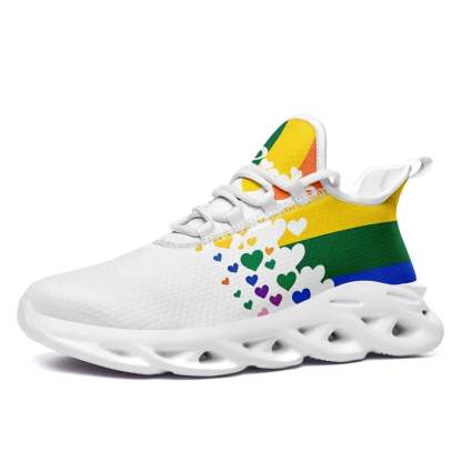 Personalized Pride Moon Sneakers, Custom LGBTQ+ Themed Shoes, Stylish & Supportive Shoes, Unisex Walking Shoes