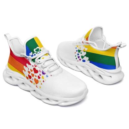 Personalized Pride Moon Sneakers, Custom LGBTQ+ Themed Shoes, Stylish & Supportive Shoes, Unisex Walking Shoes