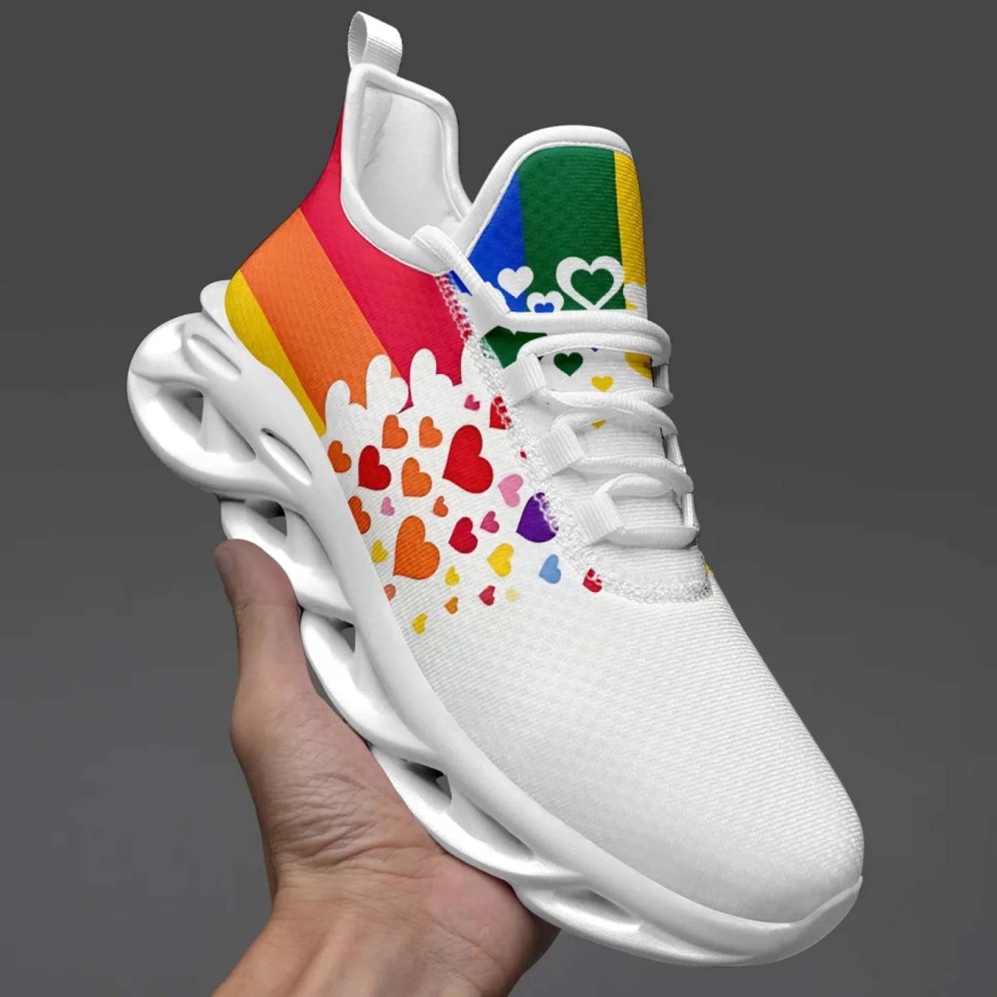 Personalized Pride Moon Sneakers, Custom LGBTQ+ Themed Shoes, Stylish & Supportive Shoes, Unisex Walking Shoes