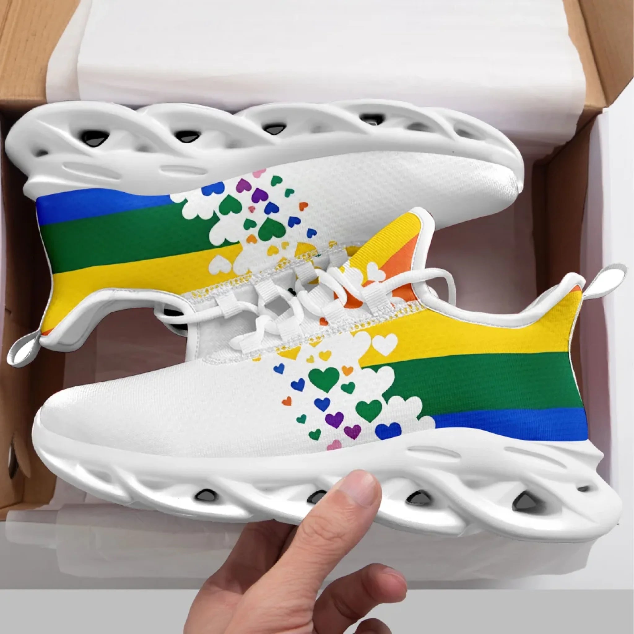 Personalized Pride Moon Sneakers, Custom LGBTQ+ Themed Shoes, Stylish & Supportive Shoes, Unisex Walking Shoes