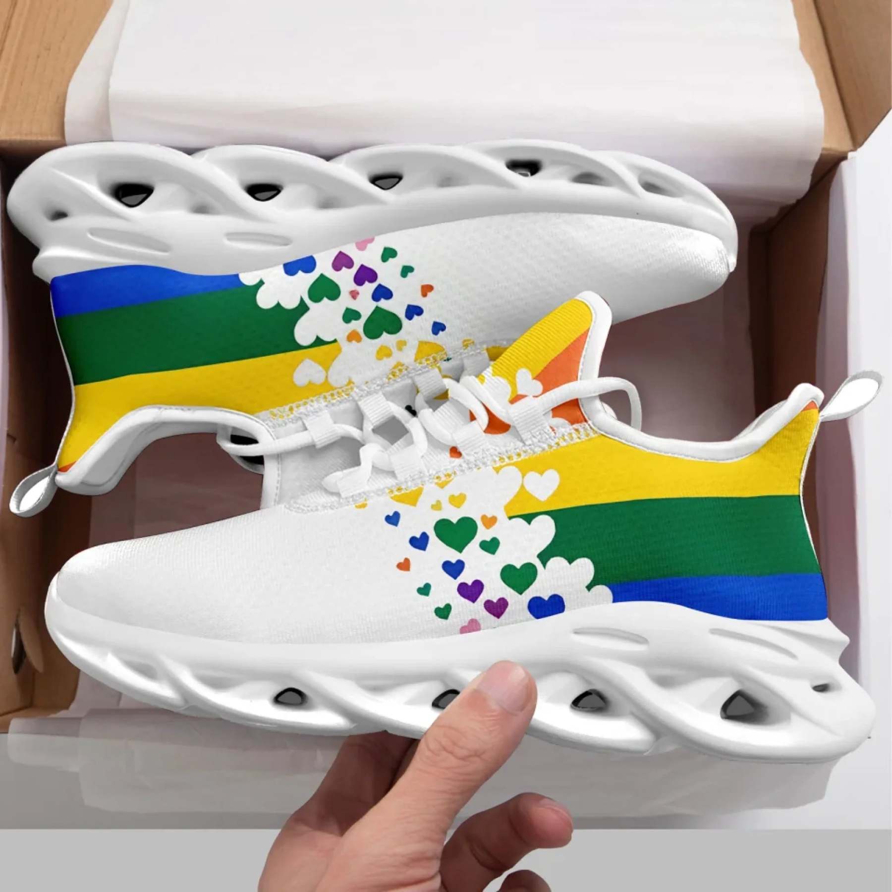Personalized Pride Moon Sneakers, Custom LGBTQ+ Themed Shoes, Stylish & Supportive Shoes, Unisex Walking Shoes