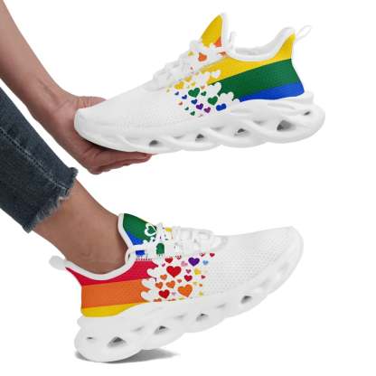 Personalized Pride Moon Sneakers, Custom LGBTQ+ Themed Shoes, Stylish & Supportive Shoes, Unisex Walking Shoes