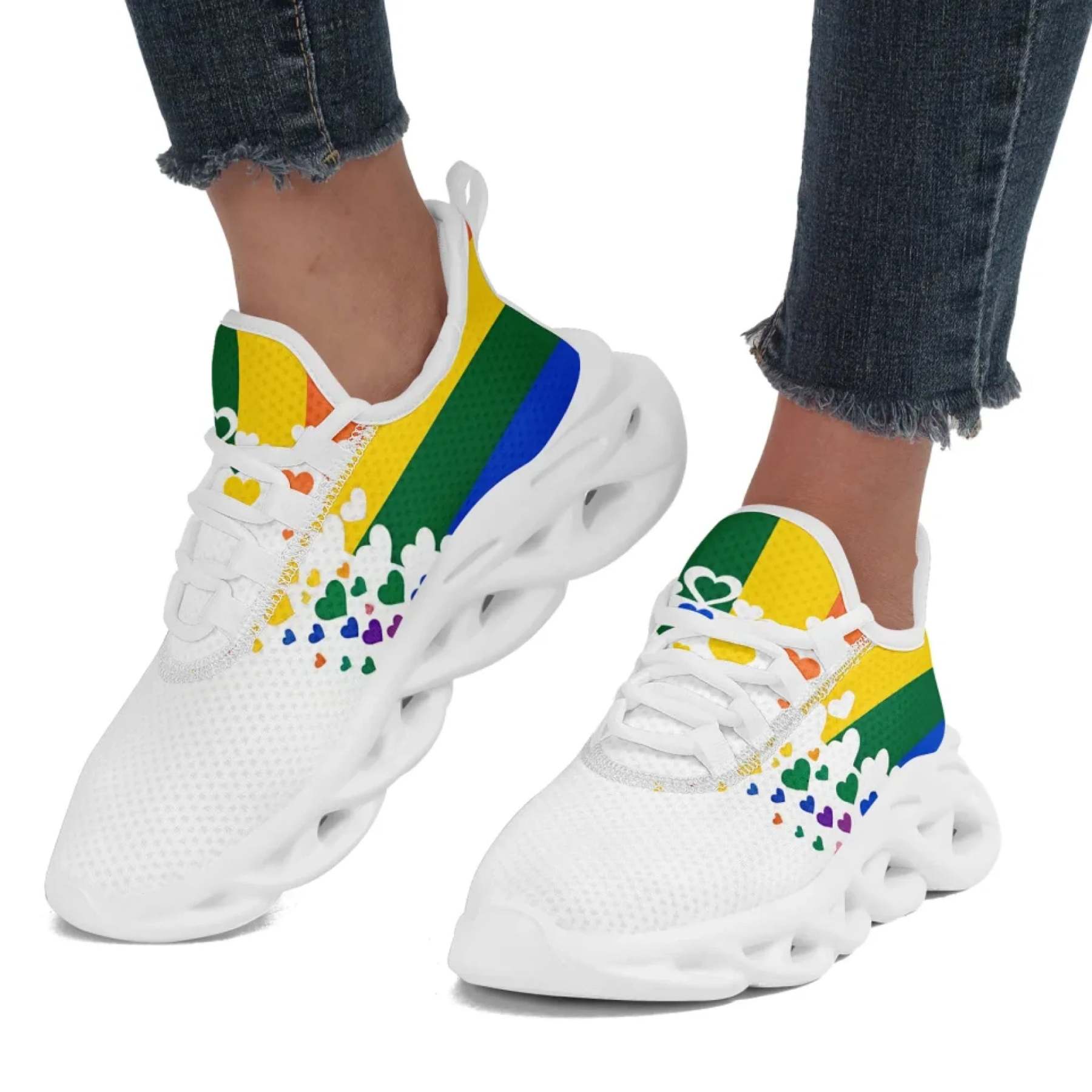 Personalized Pride Moon Sneakers, Custom LGBTQ+ Themed Shoes, Stylish & Supportive Shoes, Unisex Walking Shoes