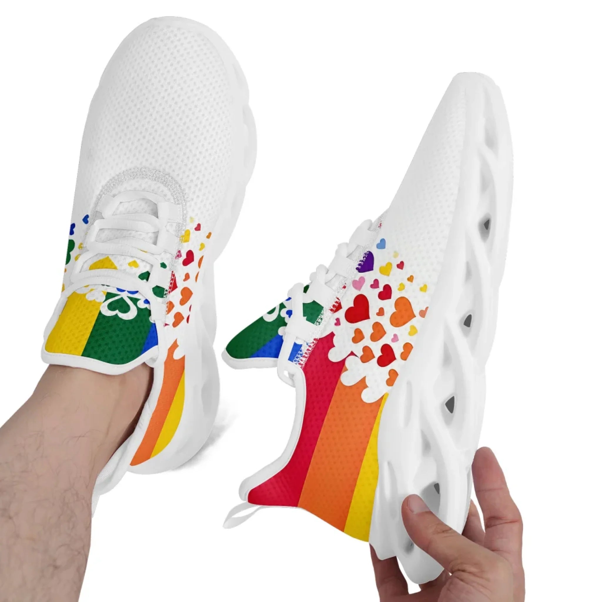 Personalized Pride Moon Sneakers, Custom LGBTQ+ Themed Shoes, Stylish & Supportive Shoes, Unisex Walking Shoes
