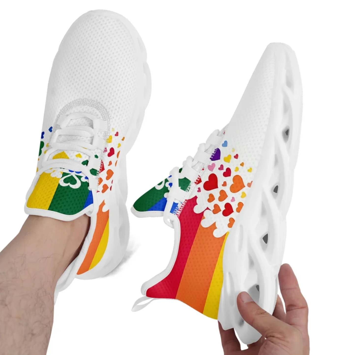 Personalized Pride Moon Sneakers, Custom LGBTQ+ Themed Shoes, Stylish & Supportive Shoes, Unisex Walking Shoes