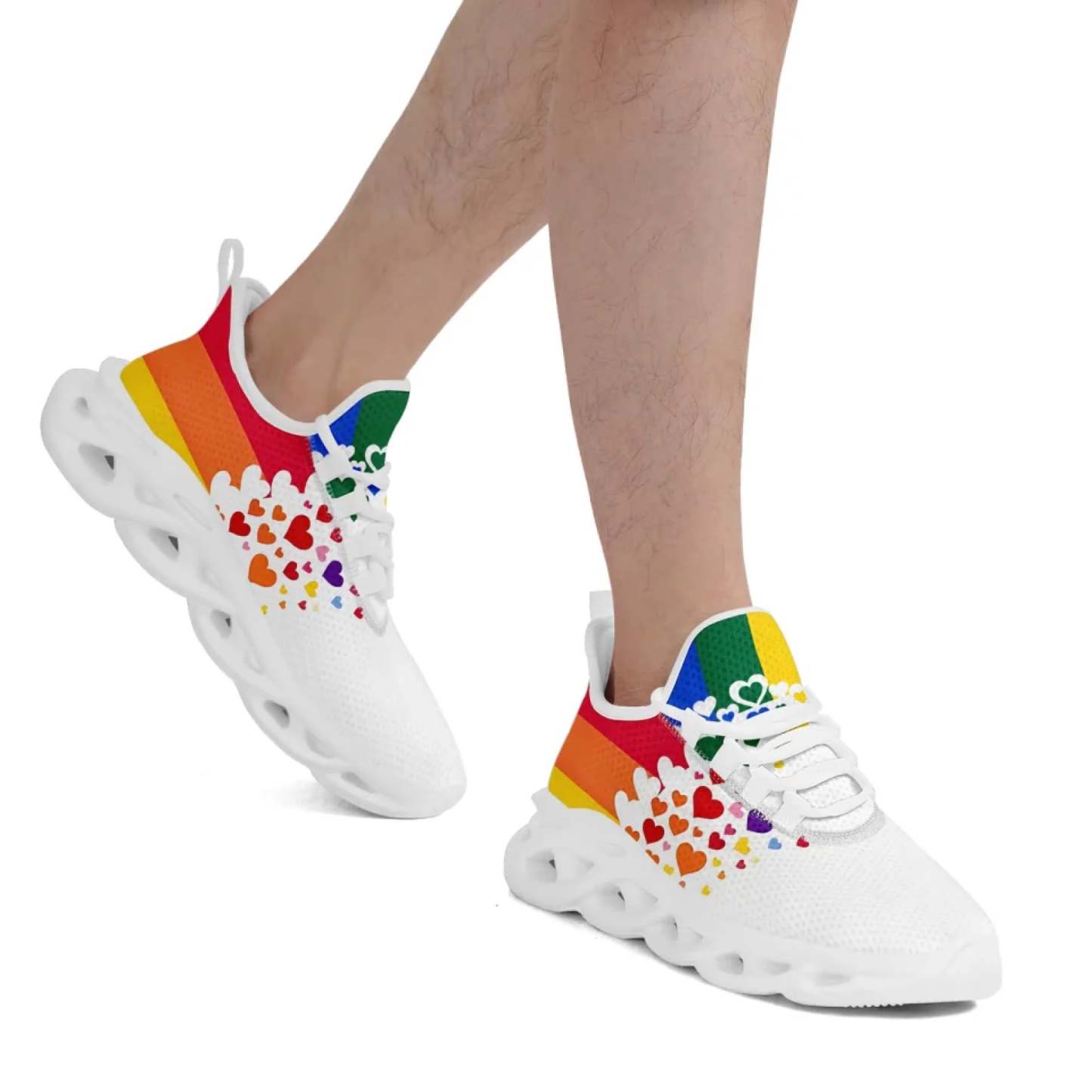 Personalized Pride Moon Sneakers, Custom LGBTQ+ Themed Shoes, Stylish & Supportive Shoes, Unisex Walking Shoes