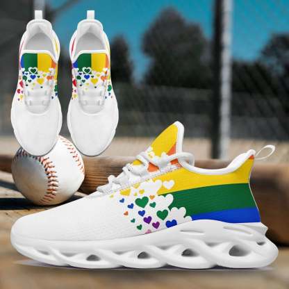 Personalized Pride Moon Sneakers, Custom LGBTQ+ Themed Shoes, Stylish & Supportive Shoes, Unisex Walking Shoes
