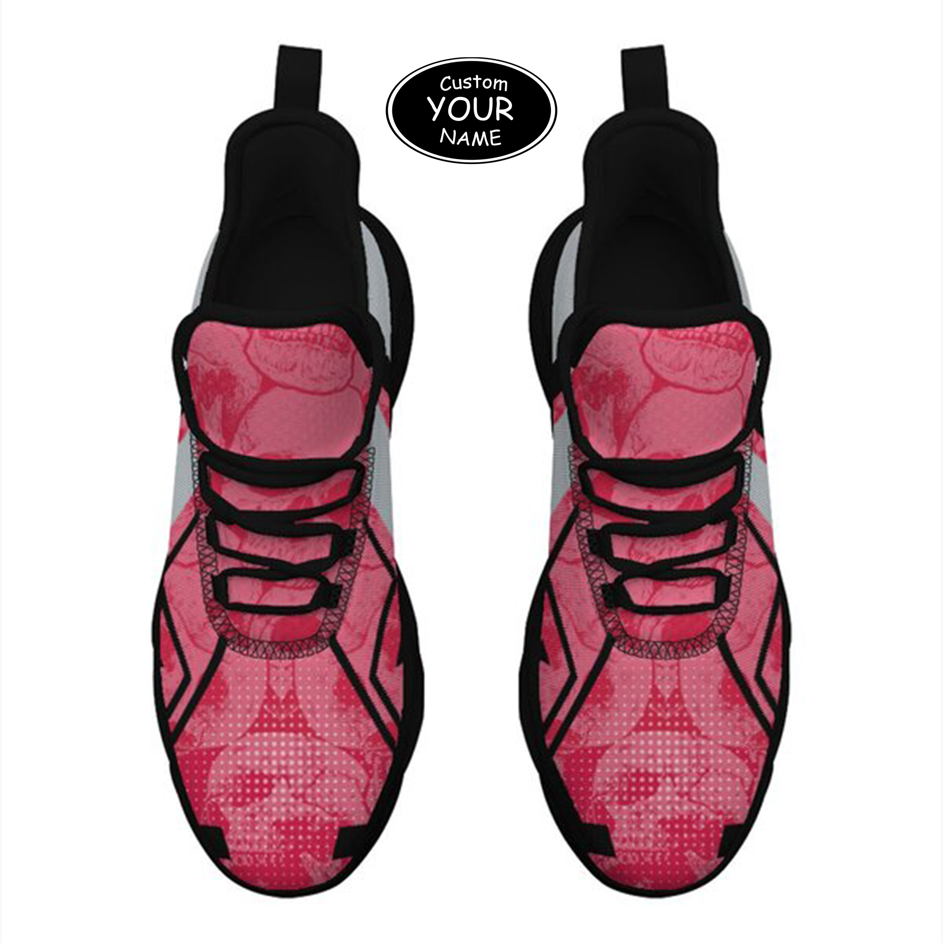 Max Sowl-25-yy-Columbus-3-5, Personalized Ohio State Buckeyes Custom Max Sowl Shoes, Personalized Skull Sport Footwear, Custom Color-Blocked Running Shoes