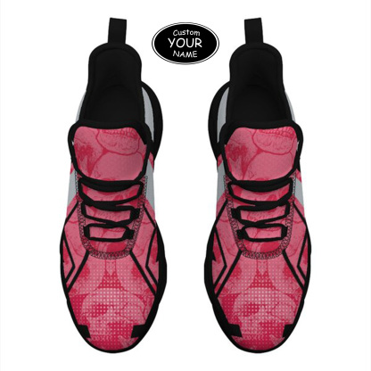 Max Sowl-25-yy-Columbus-3-5, Personalized Ohio State Buckeyes Custom Max Sowl Shoes, Personalized Skull Sport Footwear, Custom Color-Blocked Running Shoes