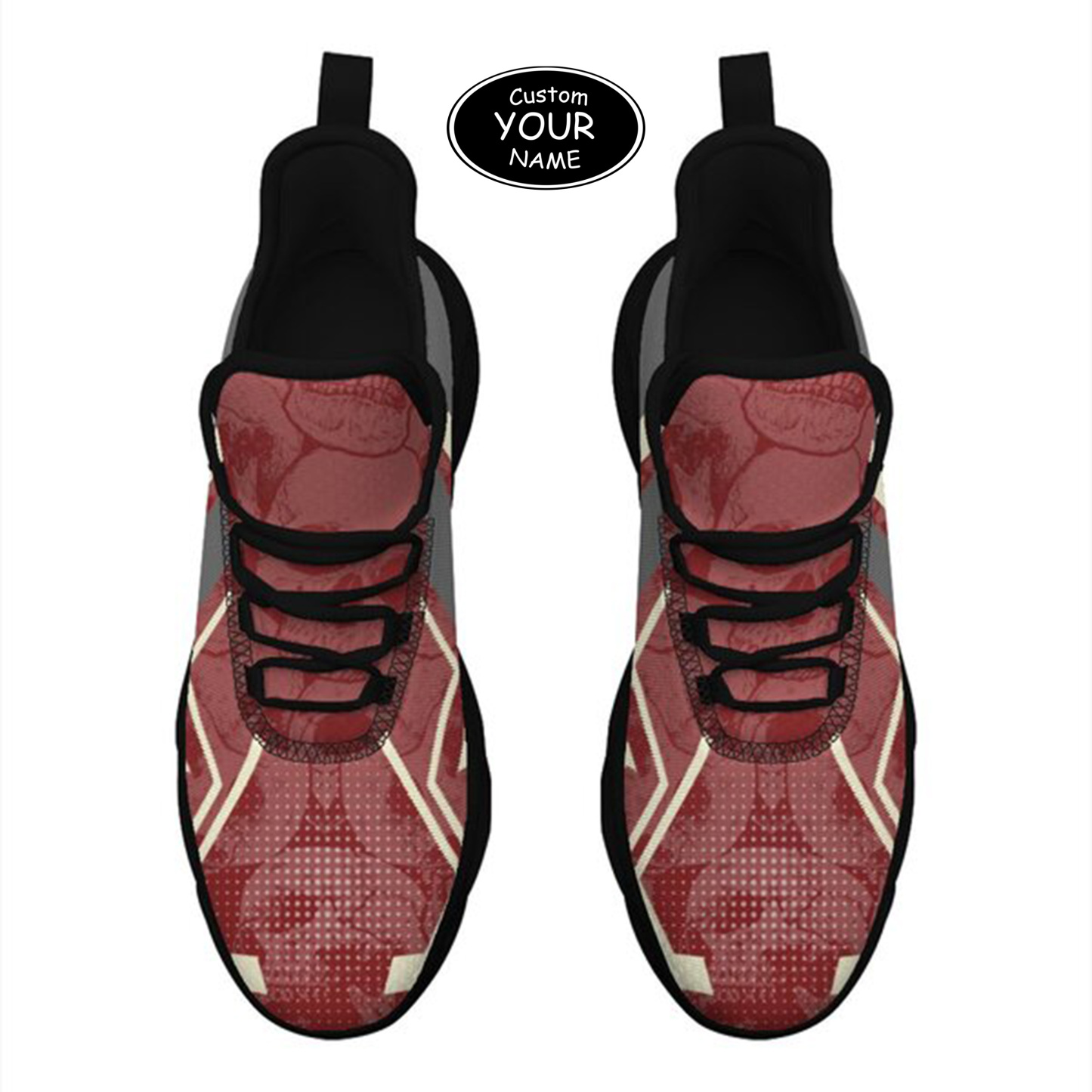 Max Sowl-25-yy-Norman-4-5, Personalized Oklahoma Sooners Custom Max Sowl Shoes, Personalized Skull Sport Footwear, Custom Color-Blocked Running Shoes