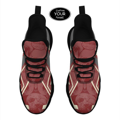 Max Sowl-25-yy-Norman-4-5, Personalized Oklahoma Sooners Custom Max Sowl Shoes, Personalized Skull Sport Footwear, Custom Color-Blocked Running Shoes