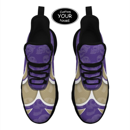 Max Sowl-25-cy-Seattle-13-5, Personalized Washington Huskies Custom Max Sowl Shoes, Personalized Skull Sport Footwear, Custom Color-Blocked Running Shoes