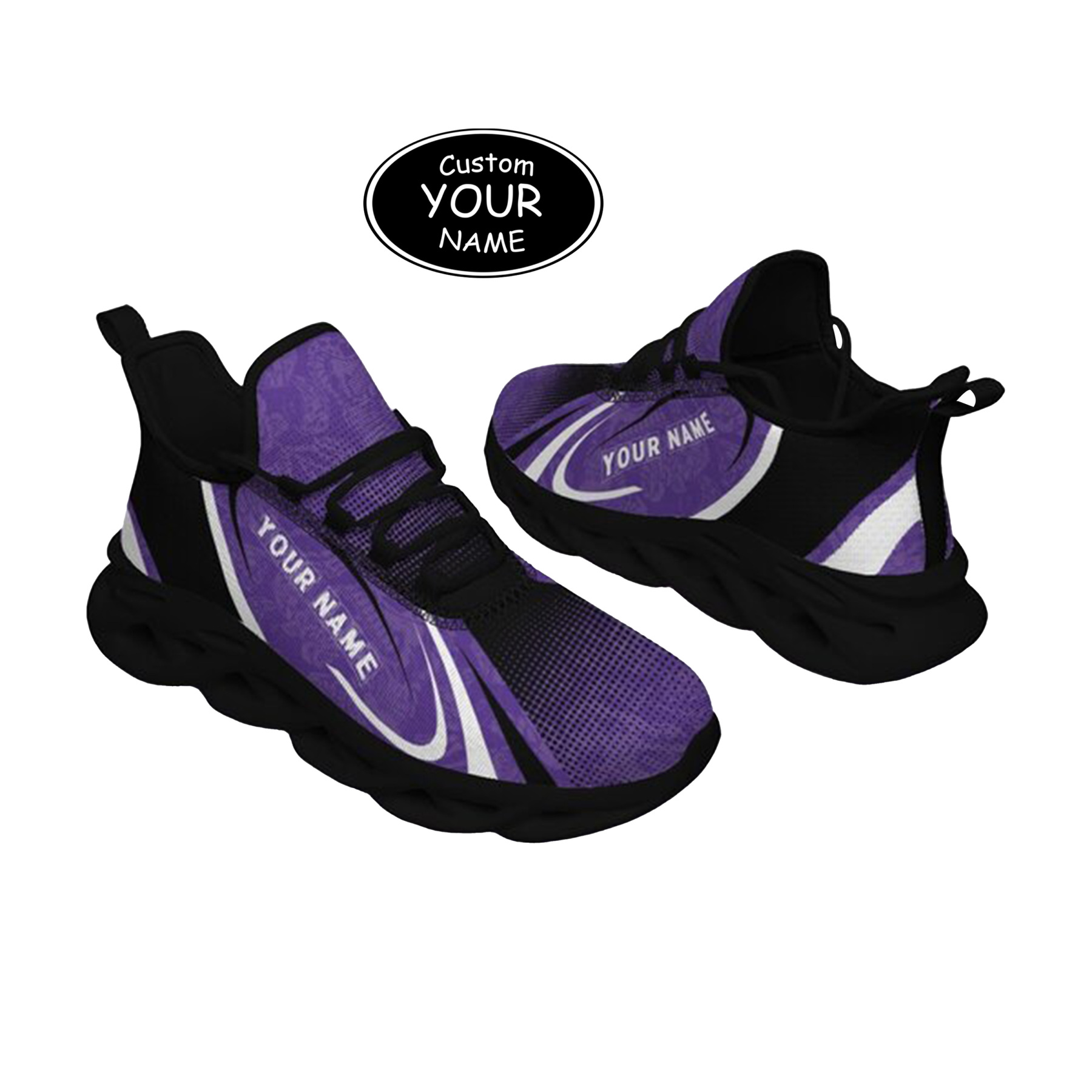 Max Sowl-25-yy-Evanston-21-6, Personalized Northwestern Wildcats Custom Max Sowl Shoes, Personalized Skull Sport Footwear, Custom Color-Blocked Running Shoes
