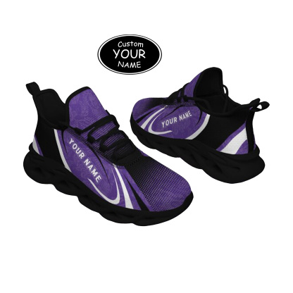 Max Sowl-25-yy-Evanston-21-6, Personalized Northwestern Wildcats Custom Max Sowl Shoes, Personalized Skull Sport Footwear, Custom Color-Blocked Running Shoes