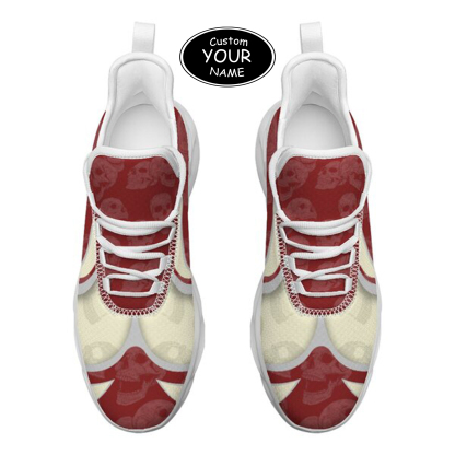 Max Sowl-25-cy-Norman-4-5, Personalized Oklahoma Sooners Custom Max Sowl Shoes, Personalized Skull Sport Footwear, Custom Color-Blocked Running Shoes