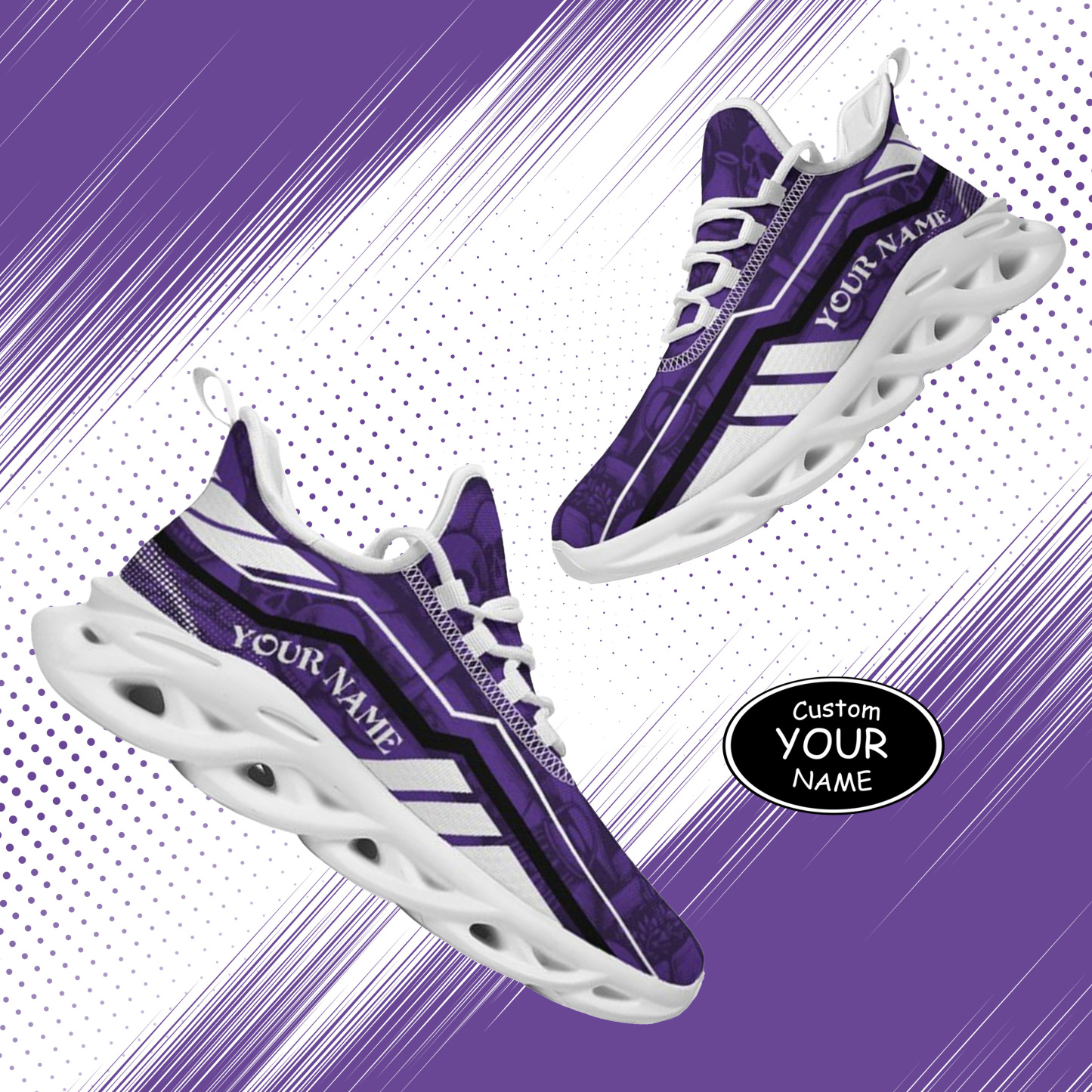 Max Sowl-25-yy-Evanston-21-1, Personalized Northwestern Wildcats Custom Max Sowl Shoes, Patriotic Running Sneakers, Custom Comfortable Walking Shoes