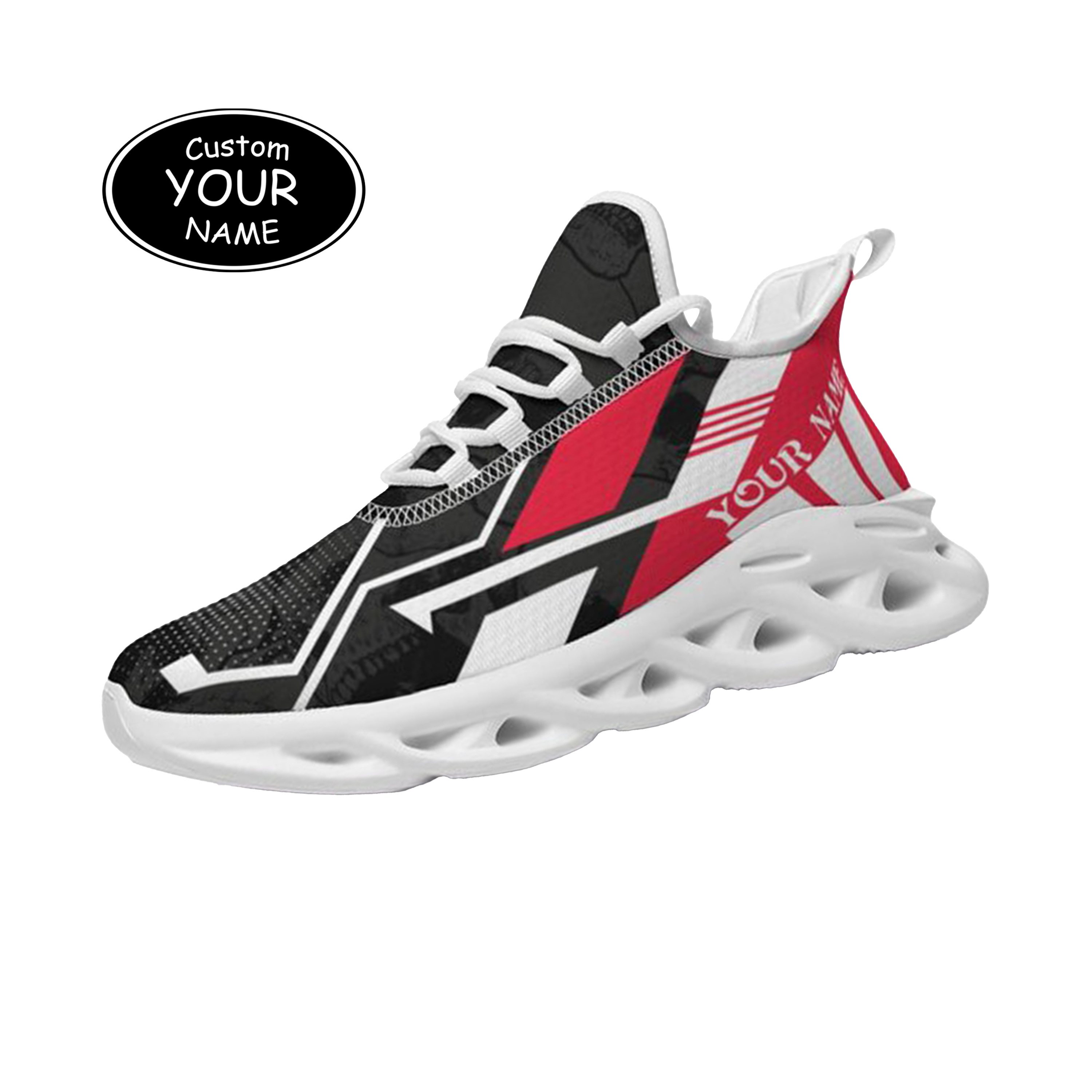 Max Sowl-25-yy-Cincinnati-24-5, Personalized Cincinnati Bearcats Custom Max Sowl Shoes, Personalized Skull Sport Footwear, Custom Color-Blocked Running Shoes