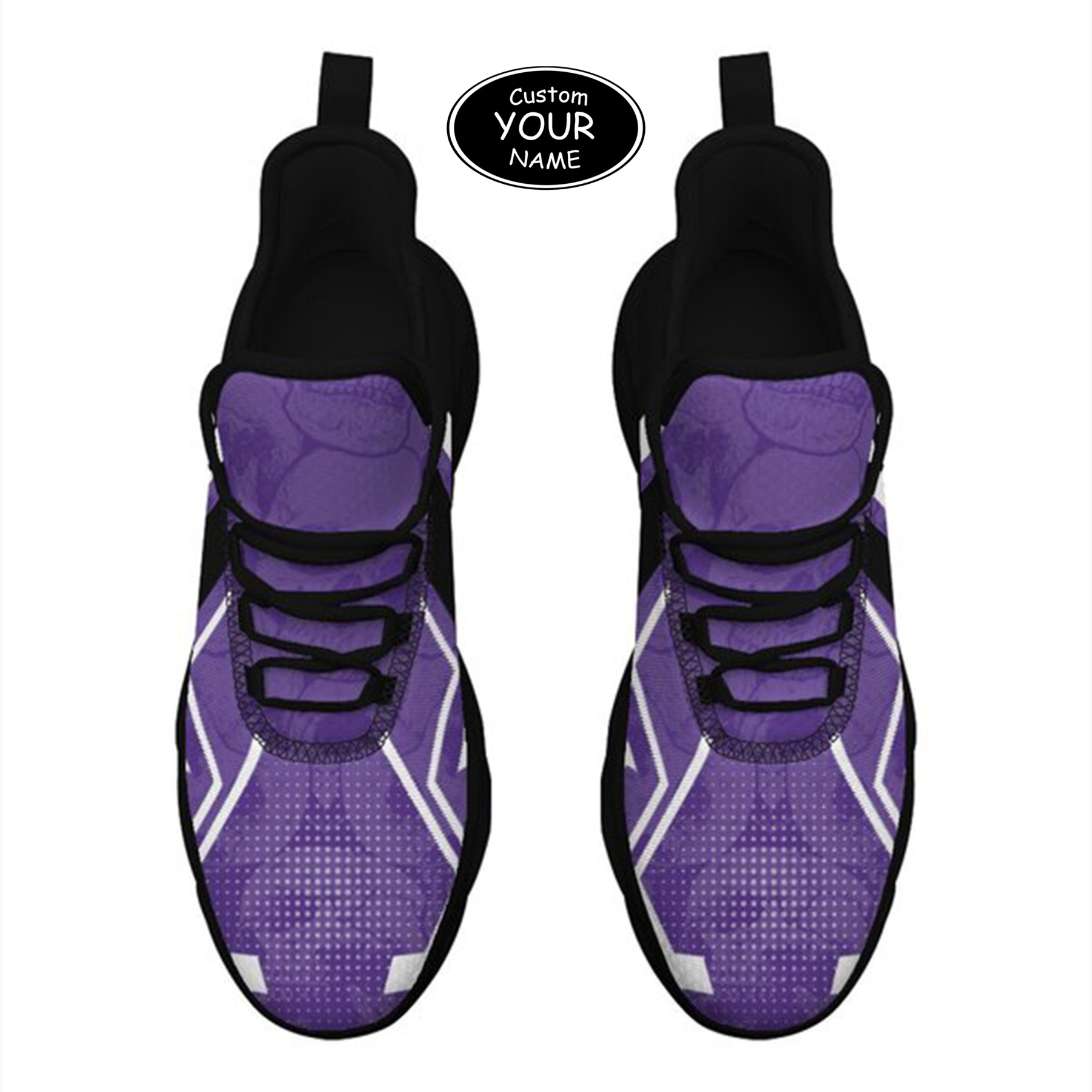 Max Sowl-25-yy-Evanston-21-5, Personalized Northwestern Wildcats Custom Max Sowl Shoes, Personalized Skull Sport Footwear, Custom Color-Blocked Running Shoes