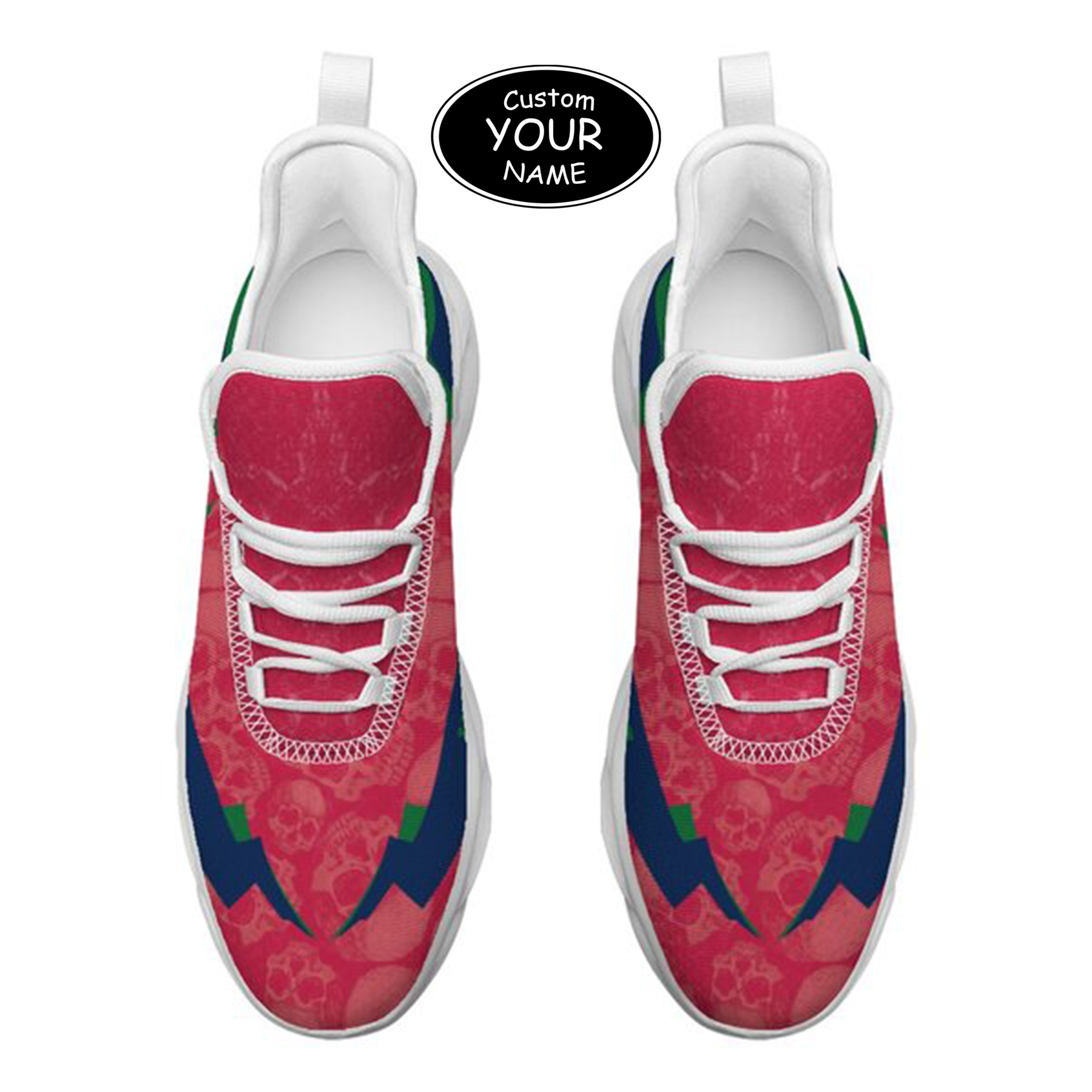 Max Sowl-25-cy-Fresno-18-6, Personalized Fresno State Bulldogs Custom Max Sowl Shoes, Personalized Skull Sport Footwear, Custom Color-Blocked Running Shoes