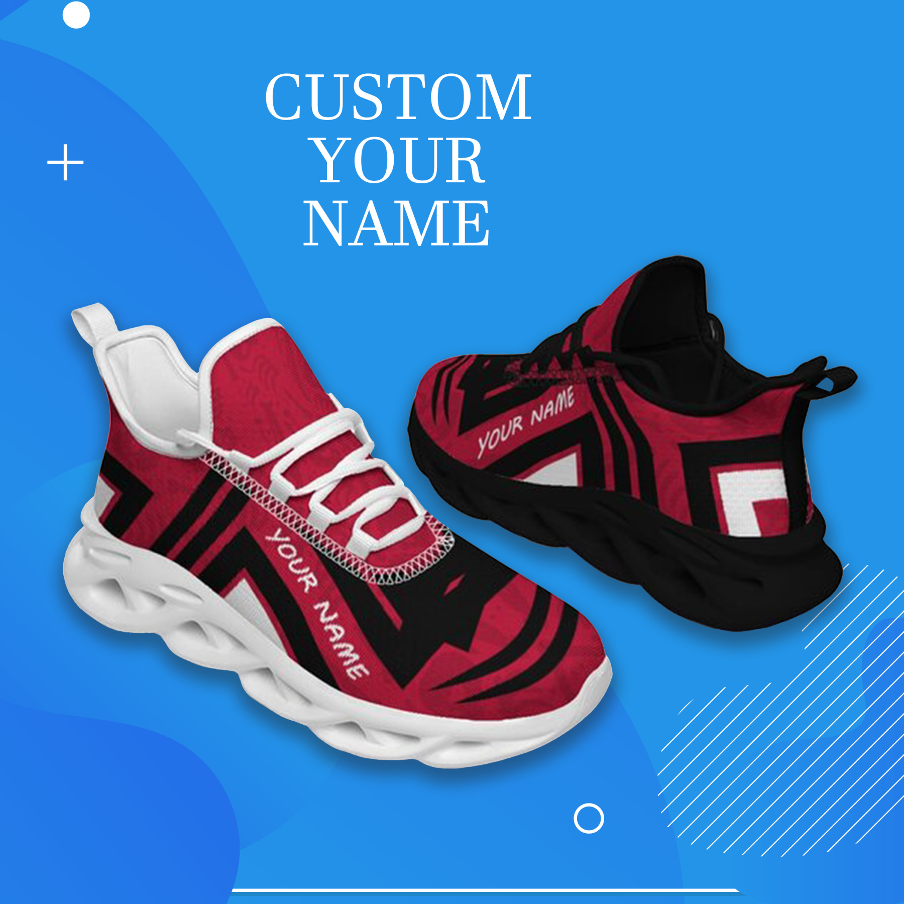 Personalized Georgia Bulldogs Custom Max Sowl Shoes, Personalized Sport Footwear, Custom Color-Blocked Running Shoes