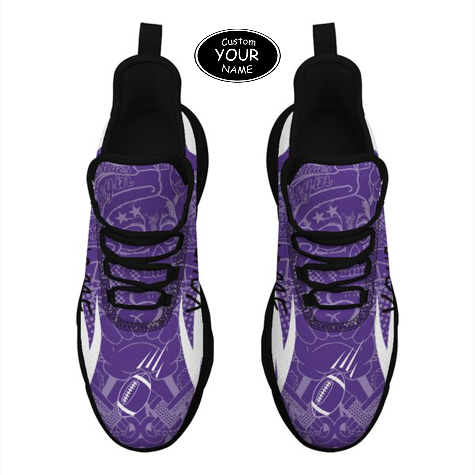 Max Sowl-25-yy-Evanston-21-4, Personalized Northwestern Wildcats Custom Max Sowl Shoes, Personalized Sport Footwear, Custom Color-Blocked Running Shoes