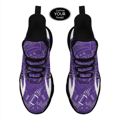 Max Sowl-25-yy-Evanston-21-4, Personalized Northwestern Wildcats Custom Max Sowl Shoes, Personalized Sport Footwear, Custom Color-Blocked Running Shoes