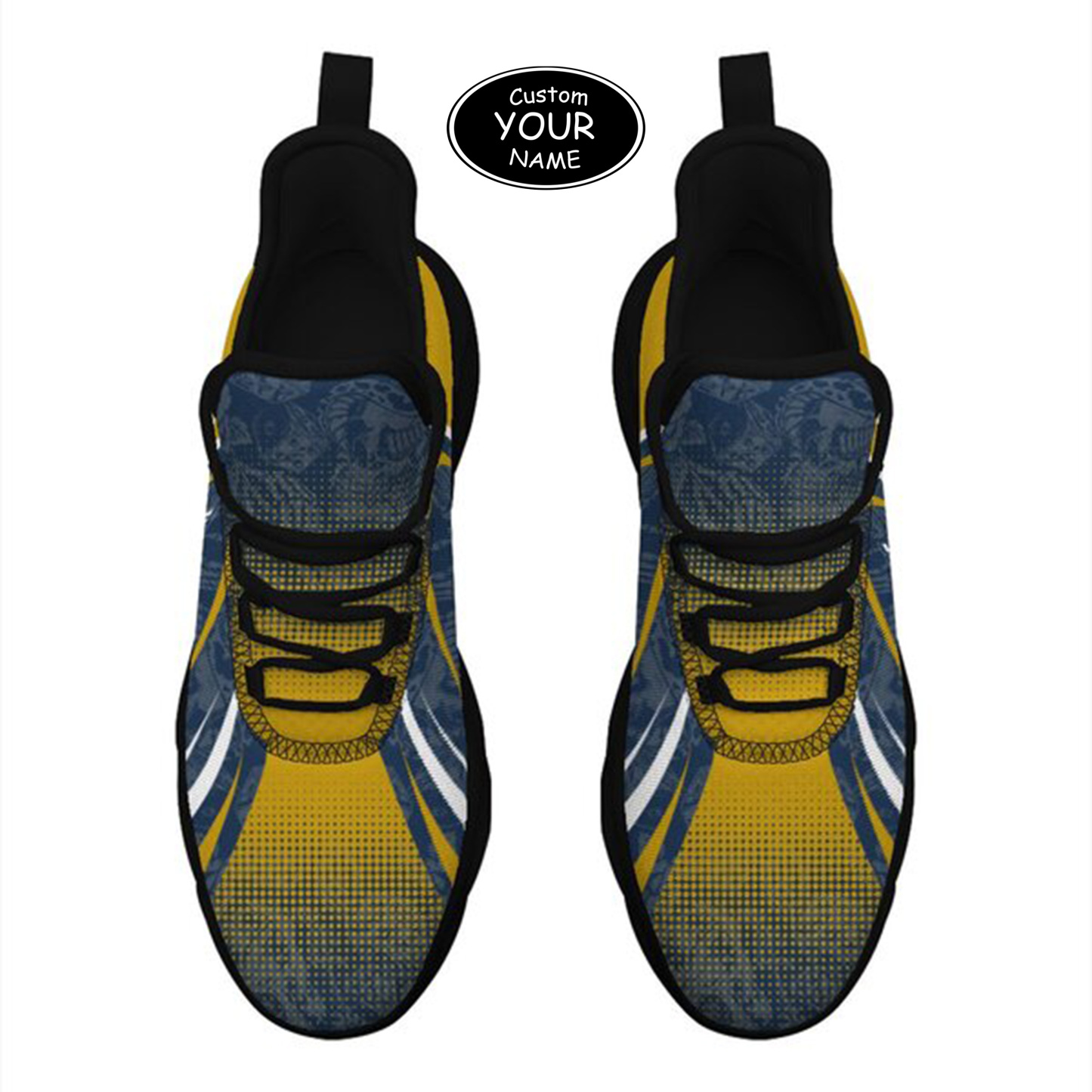 Max Sowl-25-yy-South Bend-5-6, Personalized Notre Dame Fighting Irish Custom Max Sowl Shoes, Personalized Skull Sport Footwear, Custom Color-Blocked Running Shoes