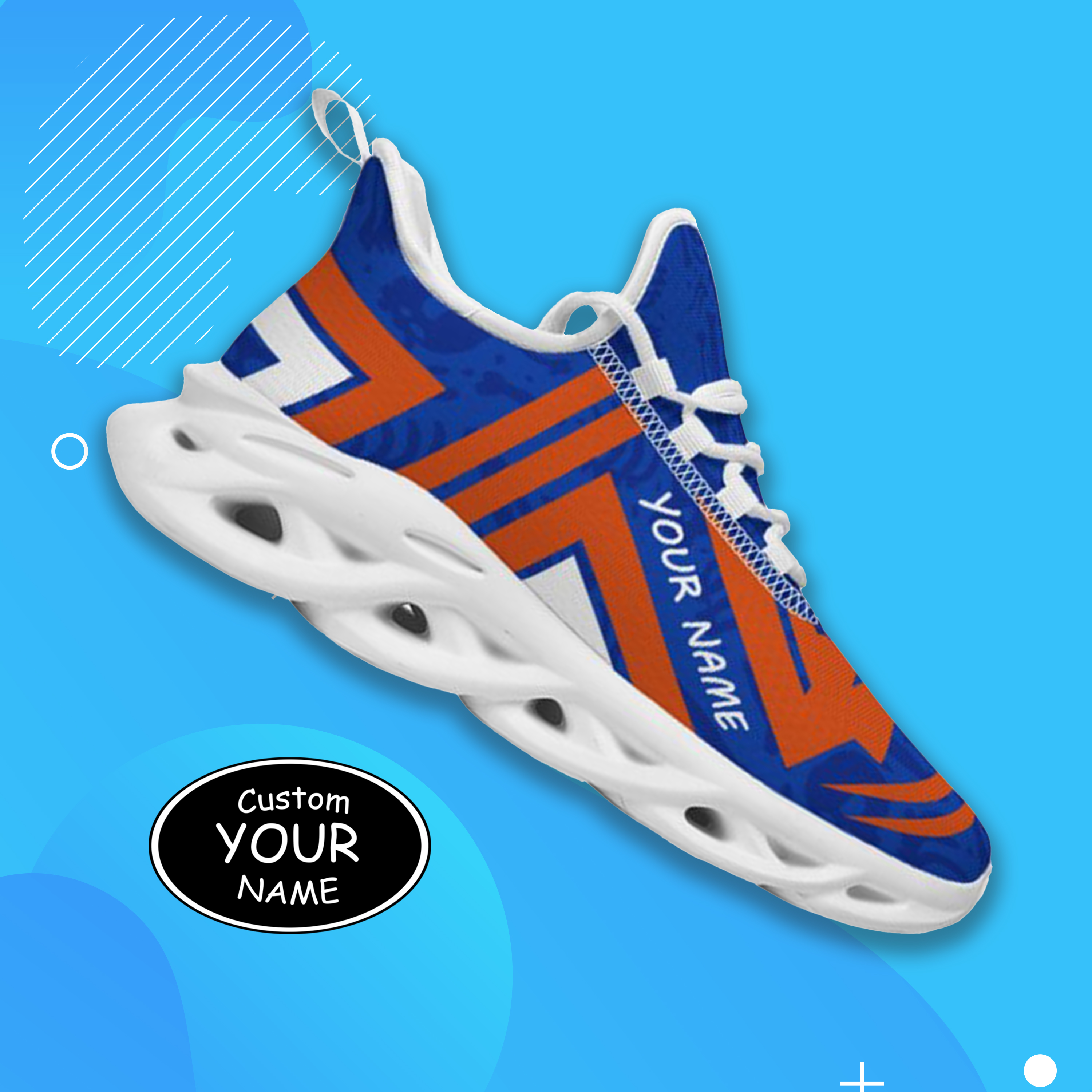 Max Sowl-25-cy-Boise-23-4, Personalized Boise State Broncos Custom Max Sowl Shoes, Personalized Sport Footwear, Custom Color-Blocked Running Shoes