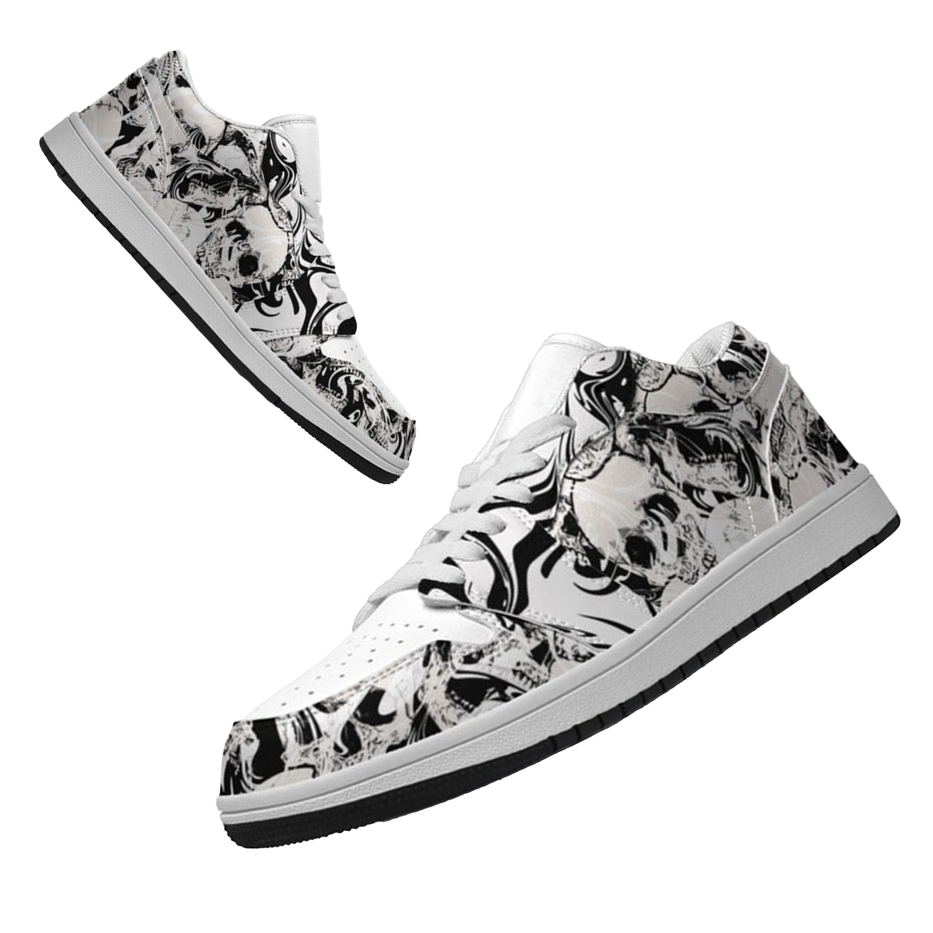 Jordan 1 Low-25-yy-skull-17, Jordan 1 Retro Low Sneakers, Personalized Gothic Shoes, Skull Design, Unisex Non Slip Walking Sneakers, Lightweight Breathable Running Shoes, Casual Sports Shoes, Unique Holidays Gifts
